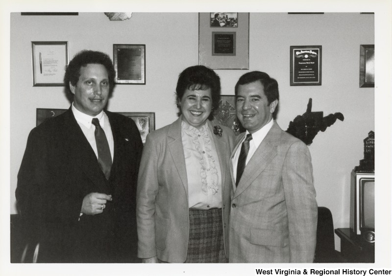On the right, Representative Nick J. Rahall (D-W.Va.) with an unidentified woman and an unidentified man.